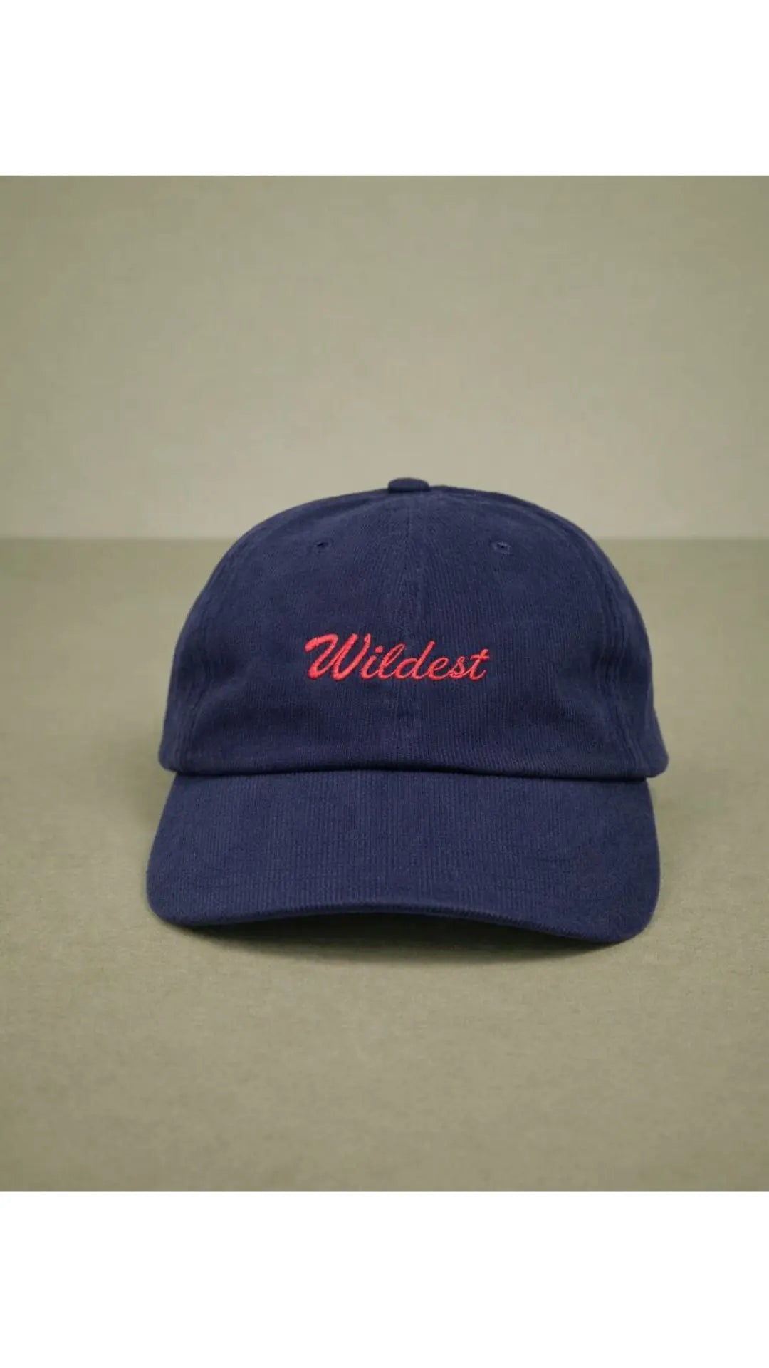 navy blue corduroy baseball cap front