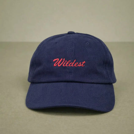 navy blue corduroy baseball cap front
