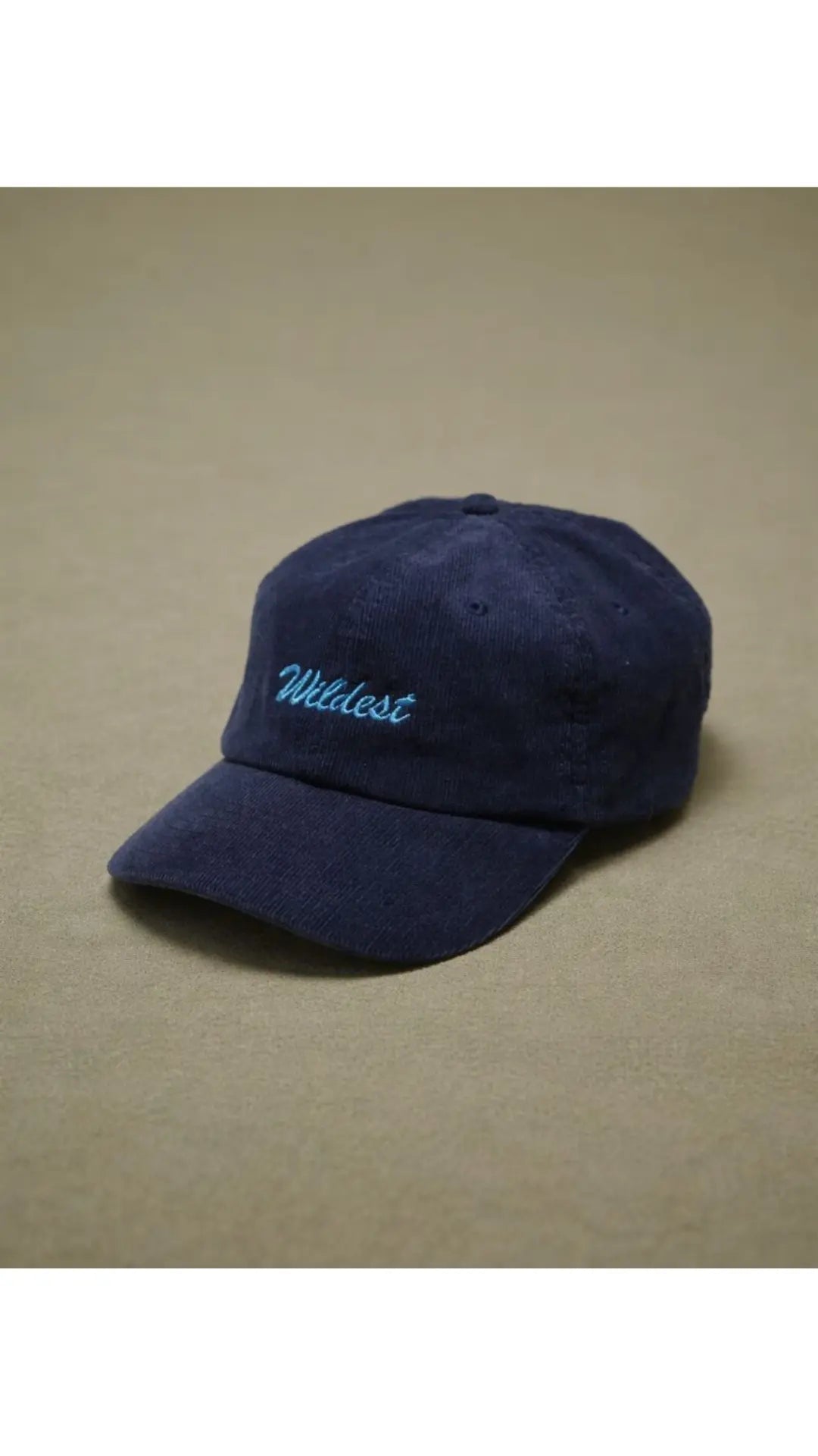navy blue corduroy baseball cap front