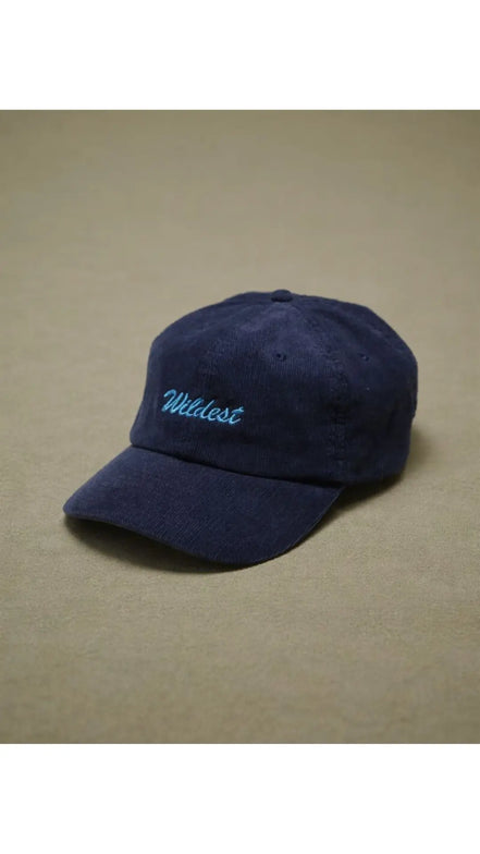 navy blue corduroy baseball cap front