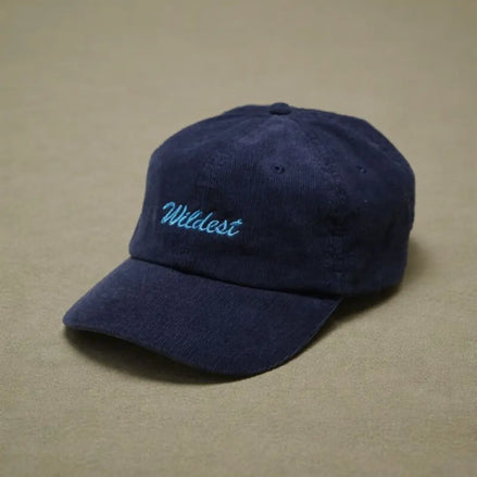 navy blue corduroy baseball cap front