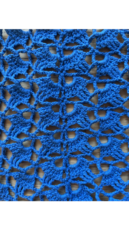 Crochet Bandana Ocean Blue 100% Silk The Wildest Fig