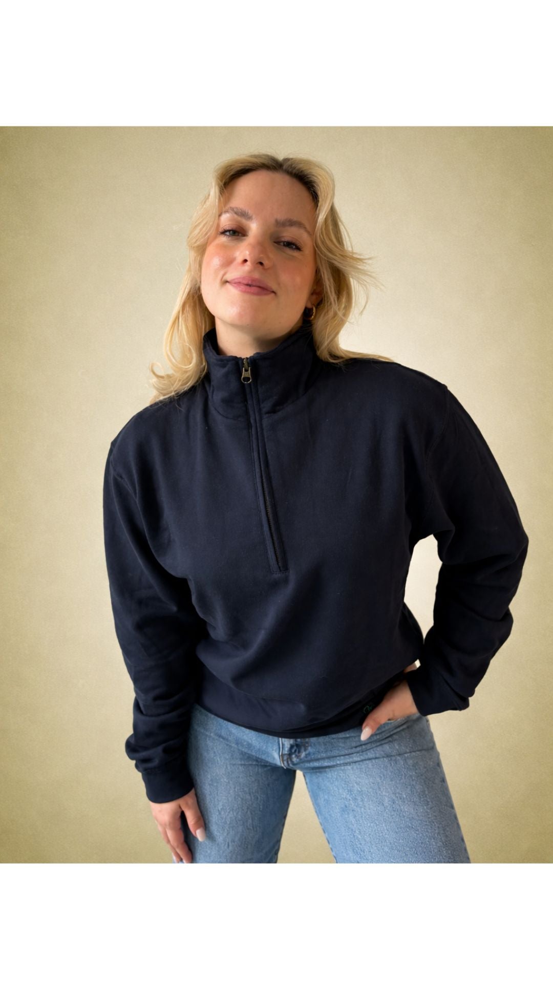 Half-Zip Sweatshirt Blue The Wildest Fig