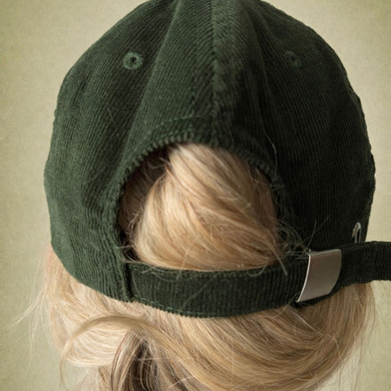 Baseball Cap Corduroy "Wildest Fig" Sunset Yellow on Olive Green The Wildest Fig