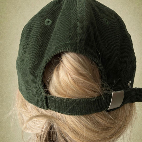 Baseball Cap Corduroy "Wildest Fig" Sunset Yellow on Olive Green The Wildest Fig