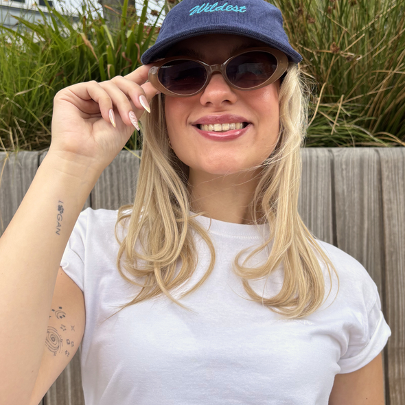 Baseball Cap Corduroy "Wildest" Light Blue on Navy Blue The Wildest Fig